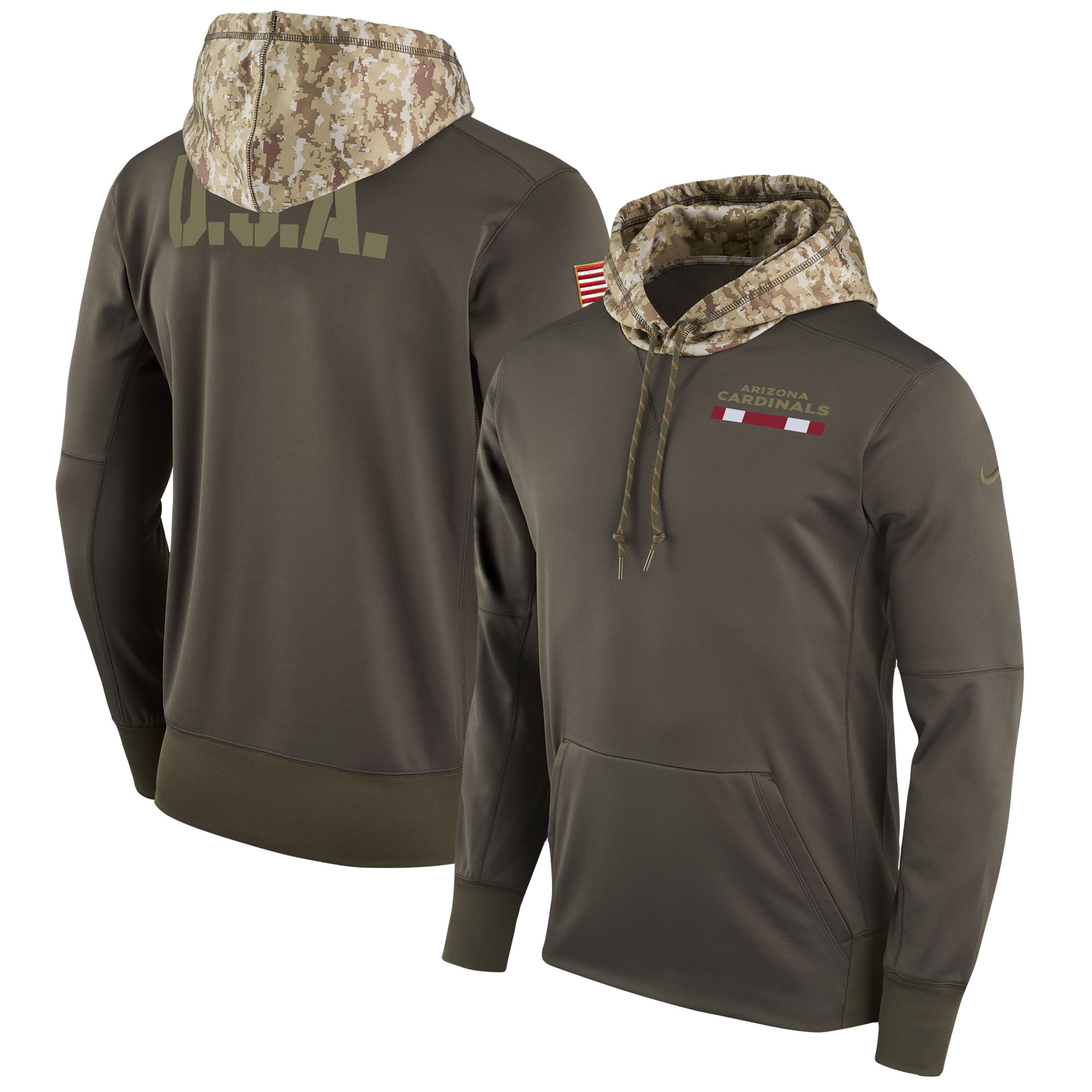 Men NFL Arizona Cardinals Nike Olive Salute To Service Hoodie Green->pittsburgh steelers->NFL Jersey